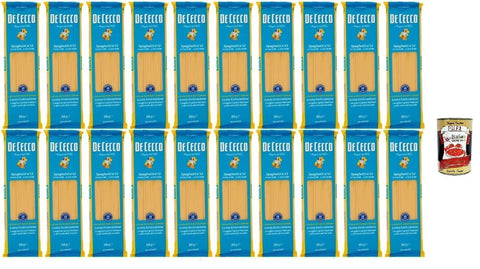 Italian Gourmet Längliche Pasta De Cecco Spaghetti Nr. 12, Italienische Hartweizenpasta, 20 Packungen à 500g, + Italian Gourmet polpa 400g