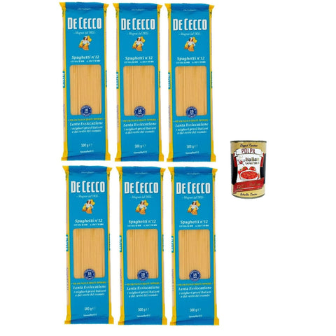 De Cecco Spaghetti Nr. 12 Italienische Hartweizenpasta Packungen 6x500 g italienisch Original + kostenlos polpa 400 g