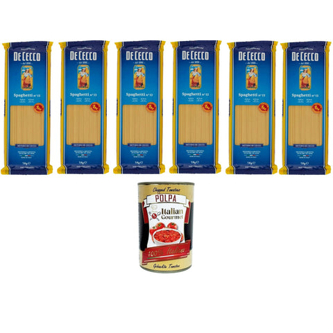 DE CECCO Spaghetti Pasta di Semola di grano duro Food Service Spaghetti Hartweizengrieß Pasta Food Service 6x1kg Original italienisch