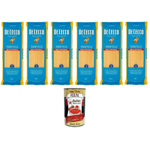 De Cecco Spaghettini Pasta di Semola di grano duro Food Service Spaghettini Hartweizengrieß Pasta Food Service 6x1 kg italienisch Original