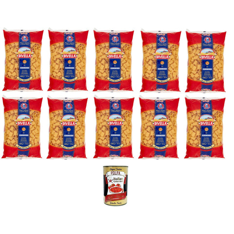 Divella Mezze Maniche N°55 Hartweizengrieß Pasta Italienische Nudeln 10x500 g Packung Längliche Pasta italienisch Original