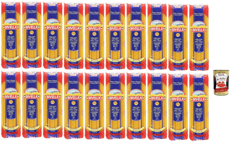 Italian Gourmet Längliche Pasta Divella Pasta 100% Italienisch Bucatini N° 6, Nudeln aus Hartweizengrieß, Kochen 7 Minuten 20x 500g + Italian Gourmet polpa 400g 8032804040014