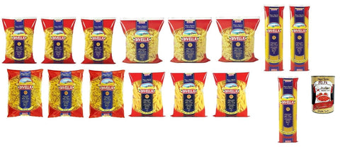 Italian Gourmet Längliche Pasta Divella Pasta Testpaket Spaghetti Ristorante - Elicoidali - Mista - Ditali - Penne Ziti Rigate,Italienische Nudeln aus Hartweizengrieß, 15x 500g + Italian Gourmet polpa 400g 8032804040014