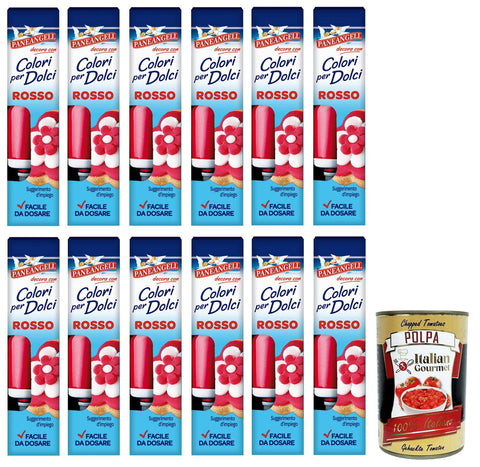 Paneangeli Colori per Dolci Rosso, Roter Gel Farbstoff,10 g Tube Lebensmittelfarben italienisch Original