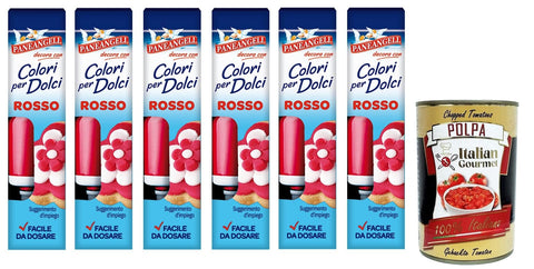 Paneangeli Colori per Dolci Rosso, Roter Gel Farbstoff, Tube 6x10g Original italienisch Lebensmittelfarben