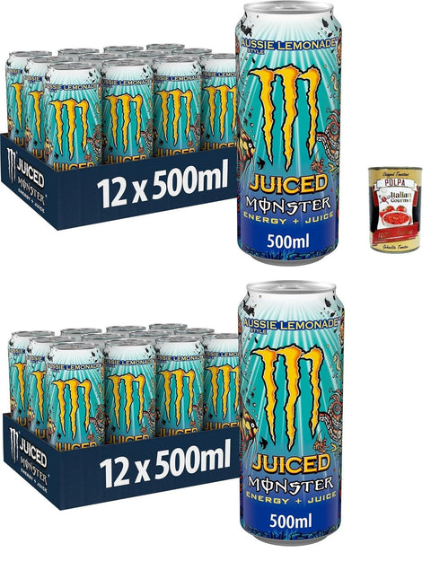 Monster Energy Juice Aussie Style Limonade, Energie + Saft 24x 500 ml italienisch Original