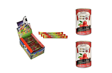 Italian Gourmet Lollies Goleador Fruit Geschmack italien Bonbon Obst Lollies 200 Stücke + Italian Gourmet 100% italienische geschälte Tomaten dosen 2x 400g 8388766535601