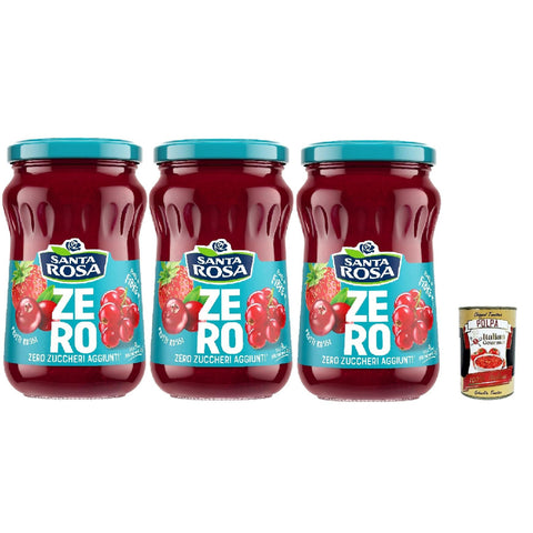 Santa Rosa, Zero Rote Früchte Marmelade, leichte und nahrhafte Freude, ideal zum Frühstück oder Snack, reich an Geschmack und ohne zugesetzten Zucker, 3x300 g