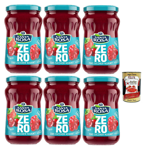 Santa Rosa, Zero Rote Früchte Marmelade, leichte und nahrhafte Freude, ideal zum Frühstück oder Snack, reich an Geschmack und ohne zugesetzten Zucker, 6x300 g