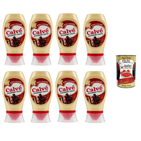 Calvé Gourmet Maio Intensiv und einhüllend 8x245 ml italienisch Original Pastasauce + kostenlos polpa 400 g