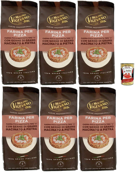 Molino Vigevano Farina “Tipo 1”, Pizza Mehl 6x500g Original italienisch Zutat