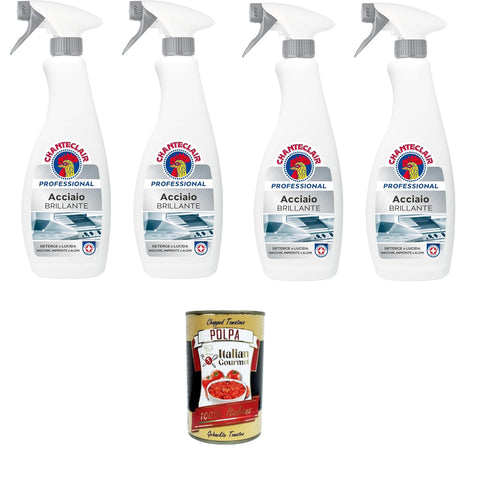 CHANTECLAIR Professional Acciaio brillante Stahl brillant 4x700ml Original italienisch Haushalt