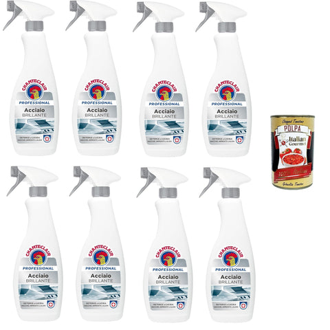 Chanteclair Professional Acciaio brillante Stahl brillant 8x700 ml Metallreiniger italienisch Original