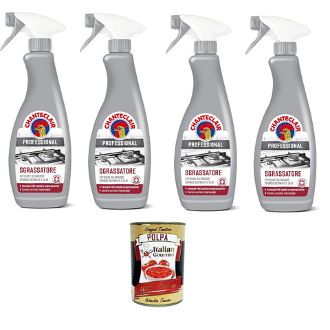 Chanteclair Professional Sgrassatore Professioneller Entfetter 4x700 ml italienisch Original Pastasauce + kostenlos polpa 400 g