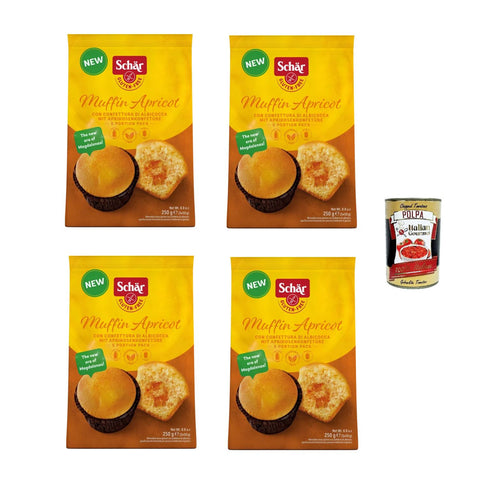 Schar Muffin Apricot con confettura all'albicocca 250, glutenfreie Aprikosenmuffins 4x250g Original italienisch