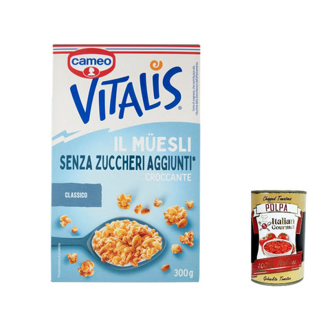 Cameo Vitalis Müesli Senza Zuccheri Aggiunti Müesli ohne Zuckerzusatz 6x italienisch Original Pastasauce + kostenlos polpa 400 g