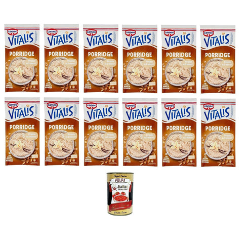 C Vitalis Classic Porridge mit Haferflocken und zarter Bourbon Vanille 12x54g Original italienisch Müsli