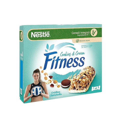 Italian Gourmet Müsliriegel Nestlé Fitness Cookies & Cream Müsliriegel mit Kakaokeksstückchen und weißen Schokoladenstückchen (4 x 23,5 g) 8 x 94 g 5900020024121