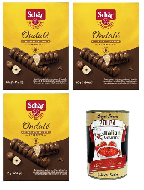 Schar Ondulè Riegel mit Haselnussfüllung überzogen mit Milchschokolade 3x90gr italienisch Original