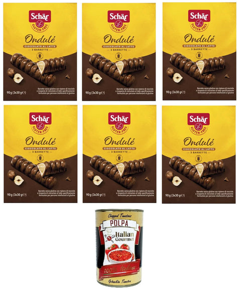 Schar Ondulè Riegel mit Haselnussfüllung überzogen mit Milchschokolade 6x90gr italienisch Original