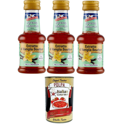 Paneangeli 100 % natürlicher Bourbon-Vanille-Extrakt natürliches Lebensmittelaroma ideal für Kuchen und Desserts alkoholfrei frei von Konservierungsstoffen 3x35