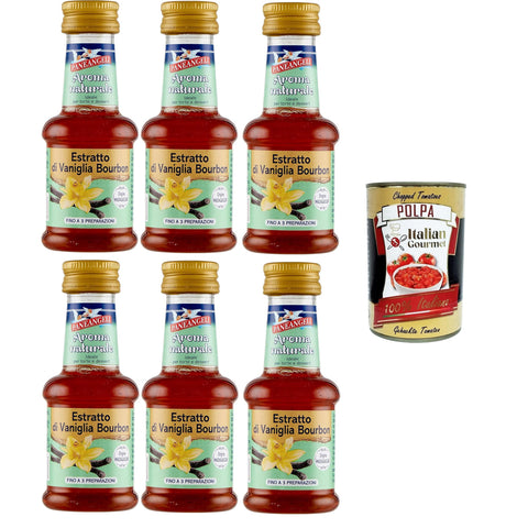 Paneangeli 100 % natürlicher Bourbon Vanille Extrakt, natürliches Lebensmittelaroma, ideal für Kuchen und Desserts, alkoholfrei, frei von Konservierungsstoffen, 6x35 ml italienisch Original