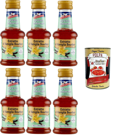 Paneangeli 100 % natürlicher Bourbon Vanille Extrakt, natürliches Lebensmittelaroma, ideal für Kuchen und Desserts, alkoholfrei, frei von Konservierungsstoffen, 6x35 ml italienisch Original