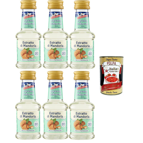 Paneangeli 100 % natürlicher Mandelextrakt, natürliches Lebensmittelaroma, ideal für Kuchen und Desserts, alkoholfrei, frei von Konservierungsstoffen,6x35 ml italienisch Original