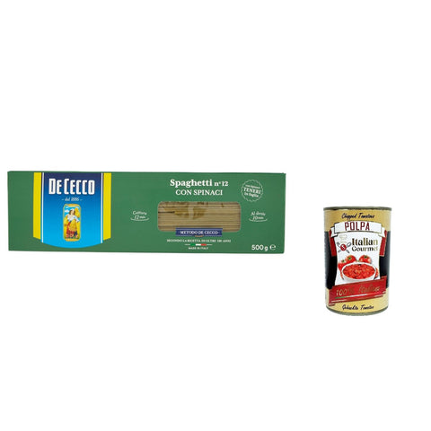 DE CECCO Spaghetti Nr. 12 mit Spinat 20x500g Original italienisch Pasta