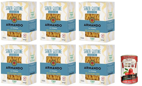 Italian Gourmet Nudelgerichte 6x Armando, La Penna, glutenfreie Mehrkornnudeln mit Mais, braunem Reis und Quinoa 400gr+ Italian Gourmet pelati 400gr 8005709209527