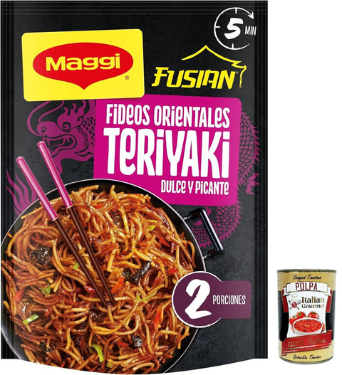 MAGGI FUSIAN ORIENTAL NOODLES TERIYAKI FLAVOR Instant Nudeln mit Teriyaki Sauce 6x130g Original italienisch