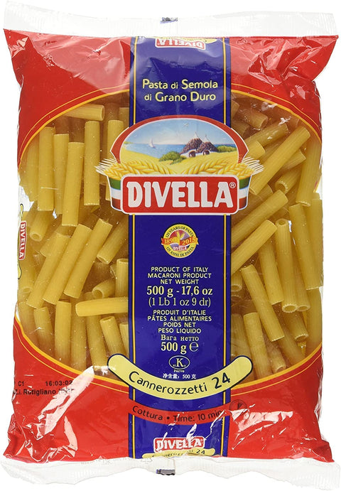 Italian Gourmet Nudeln & Pasta 10x Divella Cannerozzetti N. 24 Hartweizengrieß Pasta Italienische Nudeln 500g Packung + Italian Gourmet Polpa di Pomodoro 400g Dose 8005121000245