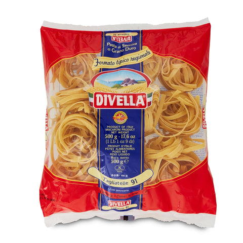 Italian Gourmet Nudeln & Pasta 10x Divella Taglaitelle N. 91 Hartweizengrieß Pasta Italienische Nudeln 500g Packung + Italian Gourmet Polpa di Pomodoro 400g Dose 8005121000917