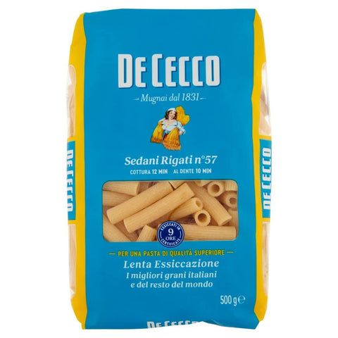 Italian Gourmet Nudeln & Pasta 10x Pasta De Cecco 100% Italienisch Sedani Rigati N°57 Nudeln 500g + Italian Gourmet Polpa 400g 8001250120571