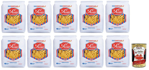 Italian Gourmet Nudeln & Pasta 10x Russo Penne Piccole N°12 Hartweizengrieß Pasta,100% Italienischer Weizen,500g-Packung + Italian Gourmet Polpa di Pomodoro 400g Dose 8000139922626
