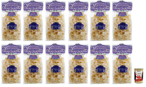 Italian Gourmet Nudeln & Pasta 12x Il Vecchio Pastificio di Gragnano Pasta Calamarata Liscia,Gragnano IGP-Nudeln aus Hartweizengrieß von höchster Qualität 500g + Italian Gourmet Polpa di Pomodoro 400g Dose 8033406260398