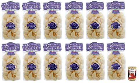 Italian Gourmet Nudeln & Pasta 12x Il Vecchio Pastificio di Gragnano Pasta Conchiglioni,Gragnano IGP-Nudeln aus Hartweizengrieß von höchster Qualität 500g + Italian Gourmet Polpa di Pomodoro 400g Dose 8033406260428