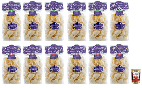 Italian Gourmet Nudeln & Pasta 12x Il Vecchio Pastificio di Gragnano Pasta Lumaconi,Gragnano IGP-Nudeln aus Hartweizengrieß von höchster Qualität 500g + Italian Gourmet Polpa di Pomodoro 400g Dose 8033406260534