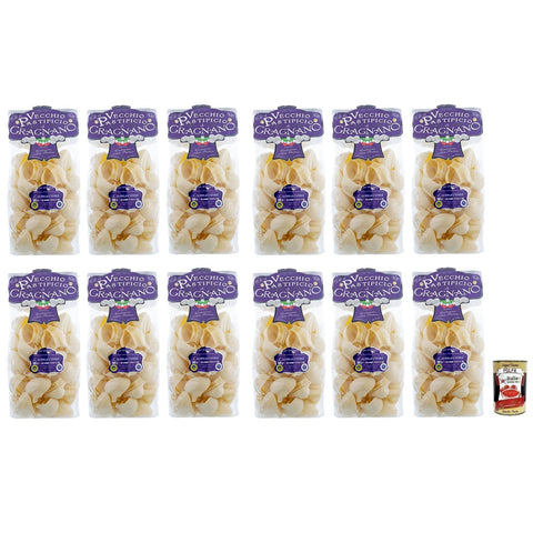 Il Vecchio Pastificio di Gragnano Pasta Lumaconi Gragnano IGP-Nudeln aus Hartweizengrieß von höchster Qualität 500 g 12x italienisch Original + kostenlos Polpa di