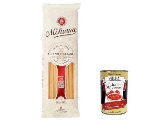 Italian Gourmet Nudeln & Pasta 20x La Molisana Bucatini N. 12 Pasta Lenta Lavorazione Teigwaren aus Hartweizengrieß Bronze-Zeichnung 500g + Italian Gourmet Polpa 400g 8004690051207