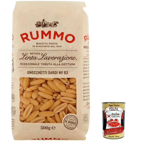 Rummo Gnocchetti Sardi N°63 Pasta Lenta Lavorazione Teigwaren aus Hartweizengrieß Bronze Zeichnung 500 g italienisch Original