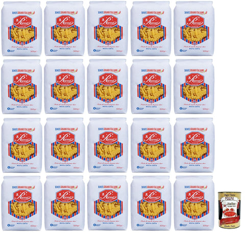 Italian Gourmet Nudeln & Pasta 20x Russo Mista Corta N°51 Hartweizengrieß Pasta,100% Italienischer Weizen,500g-Packung + Italian Gourmet Polpa di Pomodoro 400g Dose 8000139923166