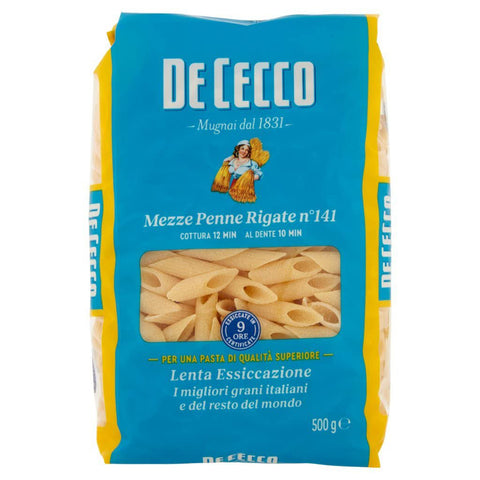 De Cecco Pasta 100% Italienisch Mezza Penne rigate N°141 Nudeln 500 g Nudeln & Pasta Original