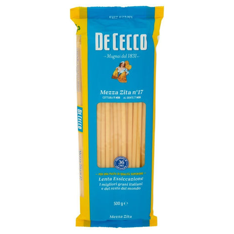 Italian Gourmet Nudeln & Pasta 24x Pasta De Cecco 100% Italienisch Mezza Zita N°17 Nudeln 500g + Italian Gourmet Polpa 400g 8001250120175