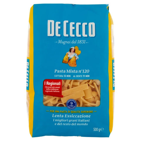 Italian Gourmet Nudeln & Pasta 24x Pasta De Cecco 100% Italienisch Pasta Mista N°120 Nudeln 500g + Italian Gourmet Polpa 400g 8001250121202