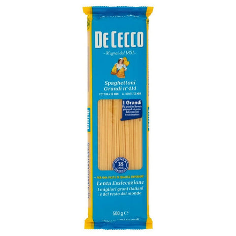 Pasta De Cecco 100% Italienisch Spaghettoni Grandi N°414 Nudeln 500 g 24x italienisch Original + kostenlos Polpa 400 g