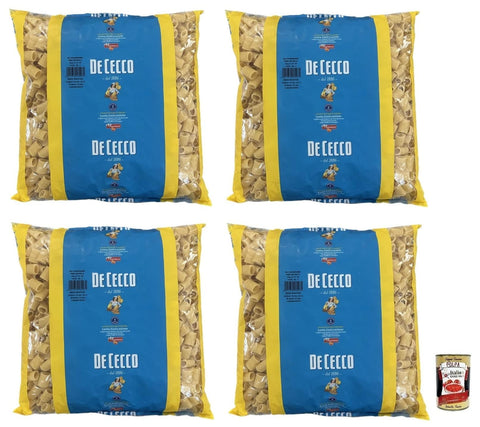 Italian Gourmet Nudeln & Pasta 4x De Cecco Mezzi Rigatoni Pasta di Semola di Grano Duro Nudeln aus Hartweizengrieß 3Kg Packung + Italian Gourmet Polpa di Pomodoro 400g Dose 8001250180261