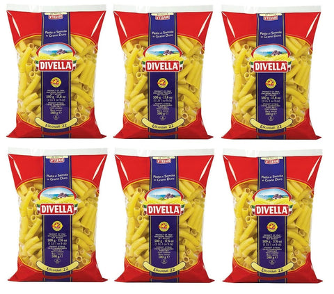 Italian Gourmet Nudeln & Pasta 6x Divella Elicoidali n°22 Hartweizengrieß Pasta Italienische Nudeln 500g Packung + Italian Gourmet Polpa di Pomodoro 400g Dose 8005121000221