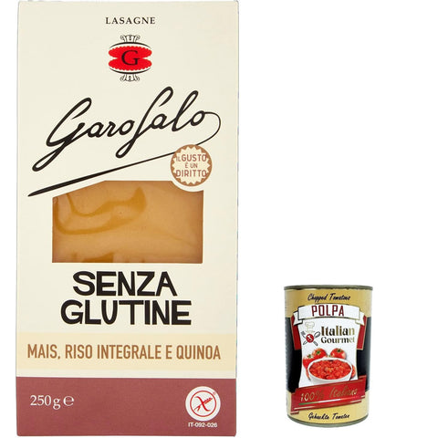 Lasagna Pasta senza glutine gluten frei lasagna gluten free mit Mais voller Reis und Quinoa 250 g 6x italienisch Original + kostenlos polpa 400 g