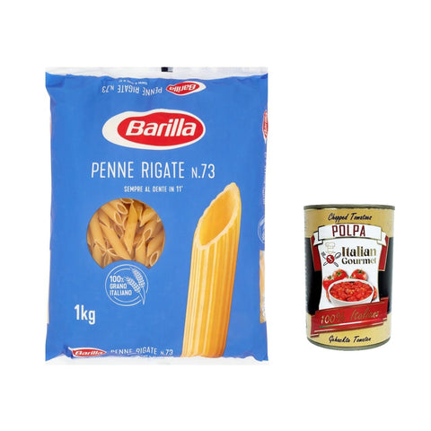 Pasta Barilla Penne rigate Nr. 73 100% italienisch Nudeln pack 1 kg 6x italienisch Original + kostenlos polpa 400 g